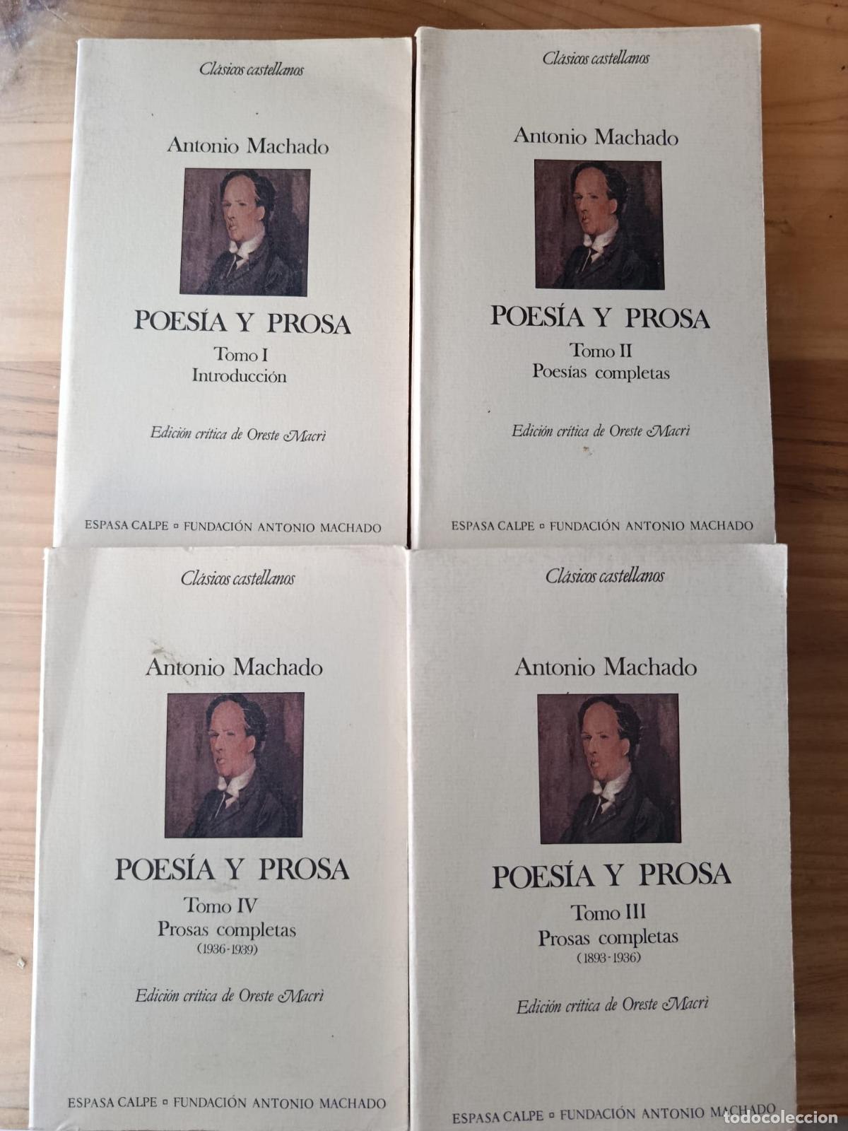 Libros: Poes&iacute;a y Prosa: Obra Completa - 4 Tomos - Antonio Machado