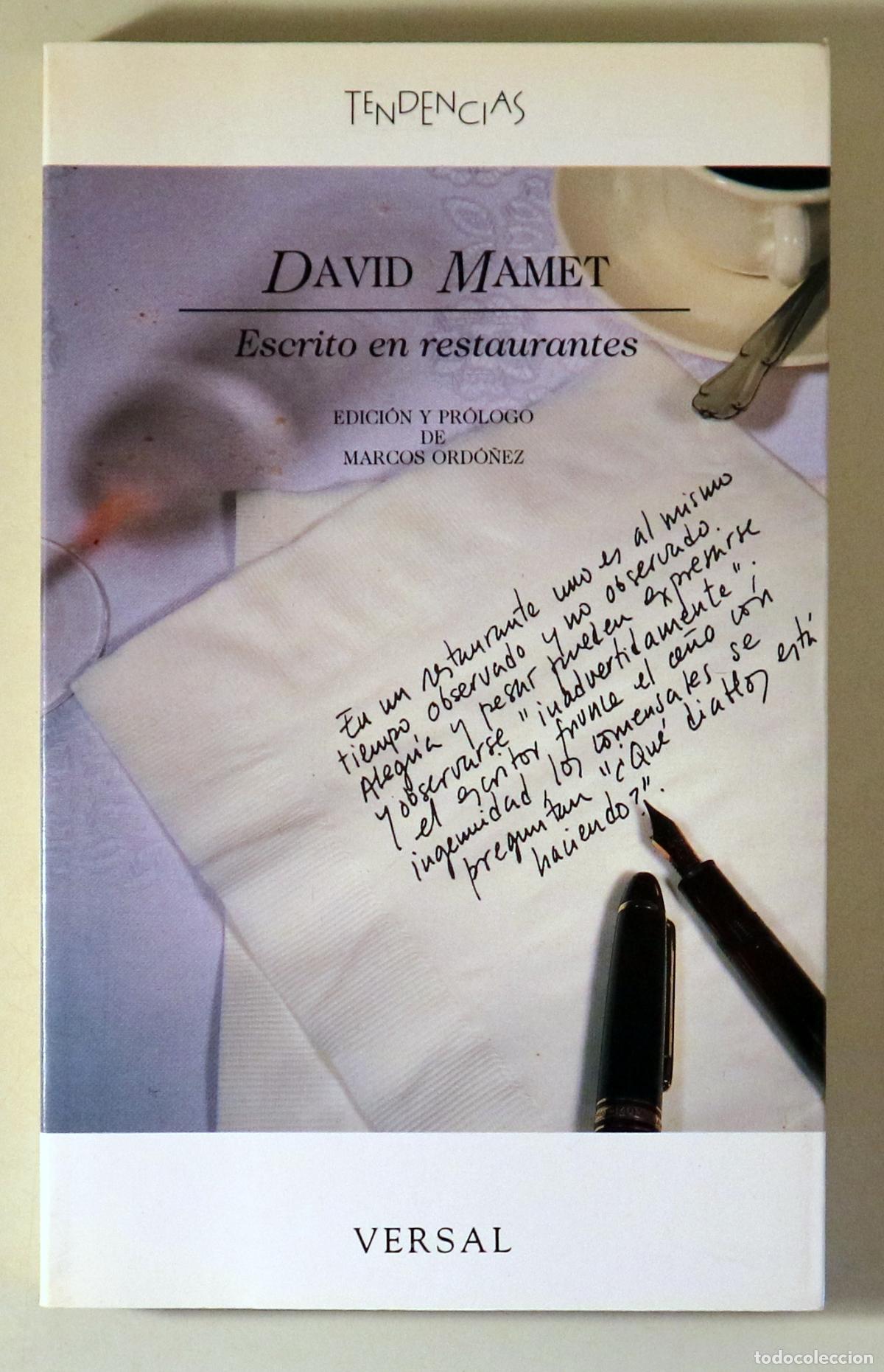 Livros em segunda m&atilde;o: MAMET, David - ESCRITO EN RESTAURANTES - Barcelona 1990 - 1&ordf; edici&oacute;n en espa&ntilde;ol