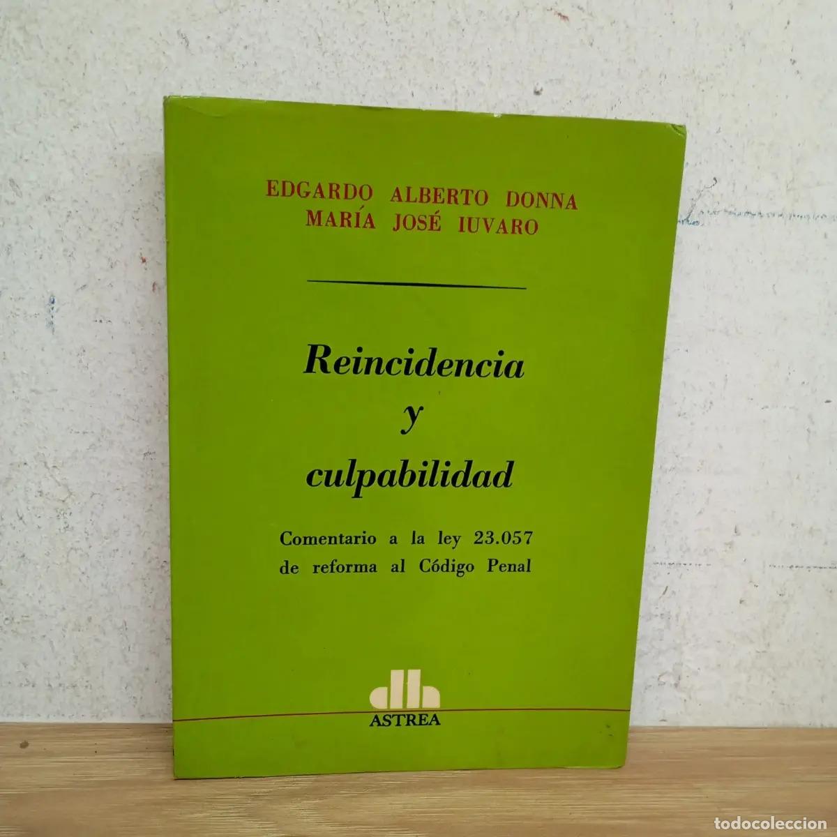 Libros: Reincidencia y culpabilidad - Donna, Iuvaro
