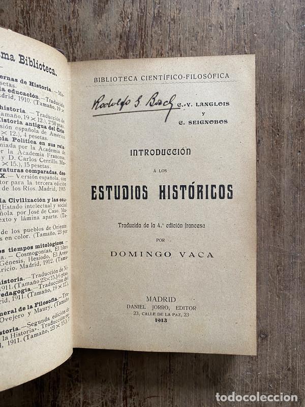 Libros: Introduccion a los Estudios Historicos - Langlois C.V. y Seignobos C. - Foto 1