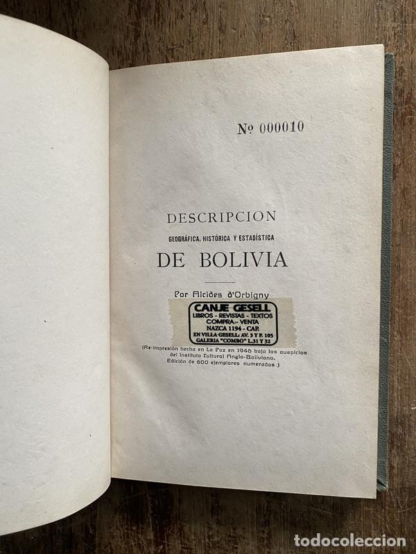 Libros: Descripcion de Bolivia - dOrbigny Alcides - Foto 1