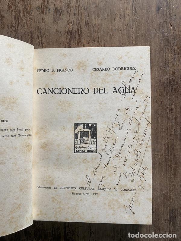books: Cancionero del Agua - Franco Pedro B. y Rodriguez Cesareo