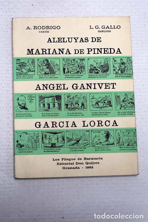 B&uuml;cher: Aleluyas de Mariana de Pineda, &Aacute;ngel Ganivet, Garc&iacute;a Lorca.- Rodrigo, Antonina