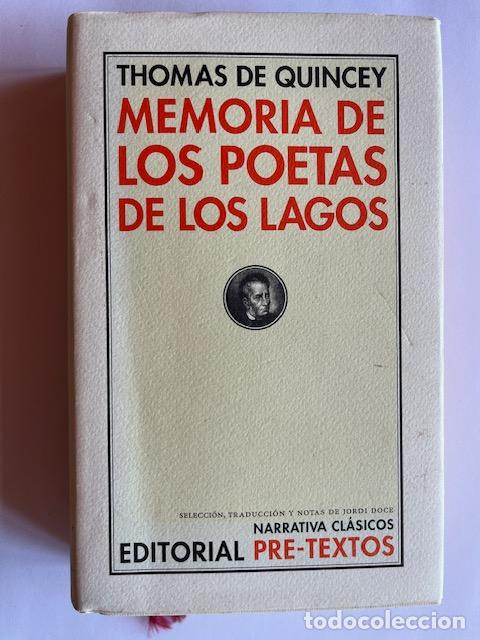 B&uuml;cher: QUINCEY, THOMAS DE - Memoria de los poetas de los lagos