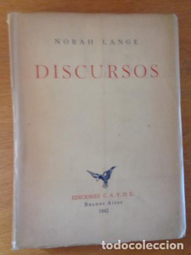 Libros: LANGE, NORAH - Discursos - Foto 1