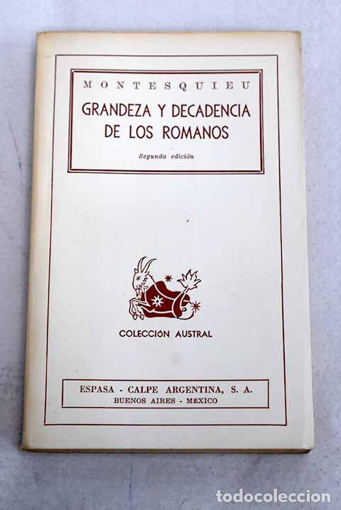 Libri di seconda mano: Grandeza y decadencia de los romanos.- Montesquieu, BarA&sup3;n de