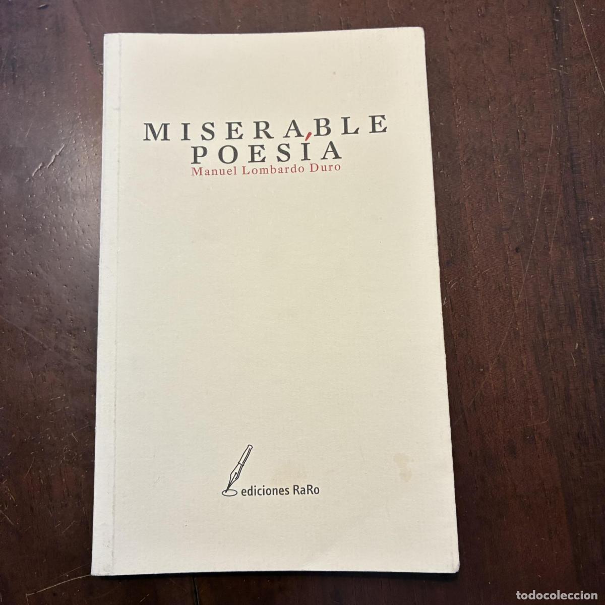 Libros: Miserable poes&iacute;a - Manuel Lombardo Duro - Foto 1