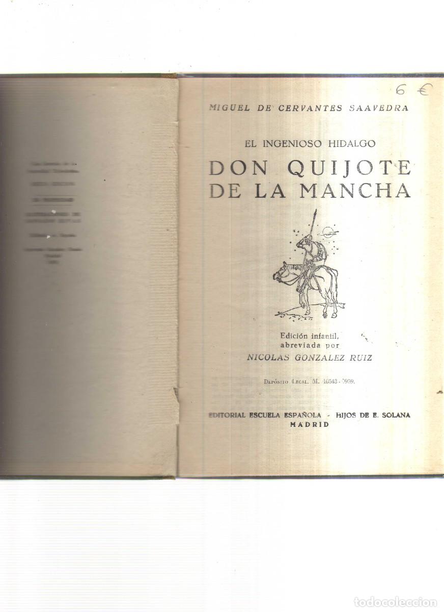 Libros: DON QUIJOTE DE LA MANCHA CERVANTES NICOLAS GONZALEZ RUIZ - Foto 2