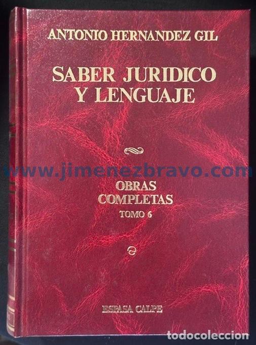 Libros: OBRAS COMPLETAS. Tomo 6: SABER JURIDICO Y LENGUAJE - HERNANDEZ GIL, Antonio