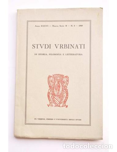 Libros: Studi Urbinati di storia, filosofia e letteratura. Anno XXVI, n&ordm; Serie B, n&ordm; 2, 1962 - AUTORES VARIO