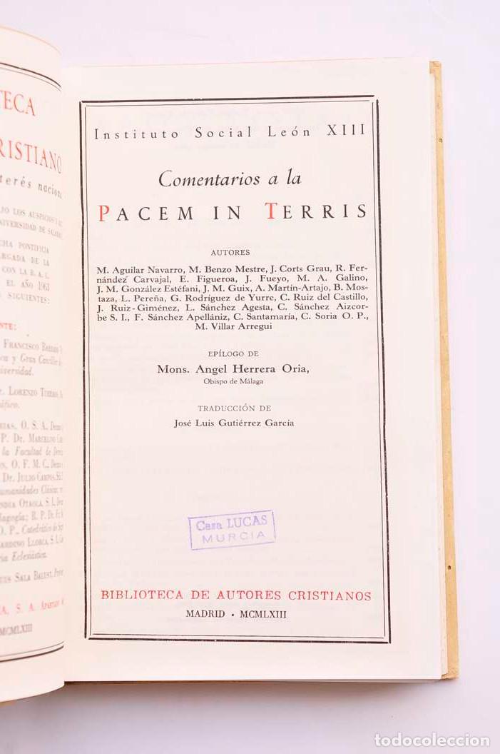 Libros: Comentarios a la Pacem in Terris - INSTITUTO SOCIAL LEON XIII - Foto 3