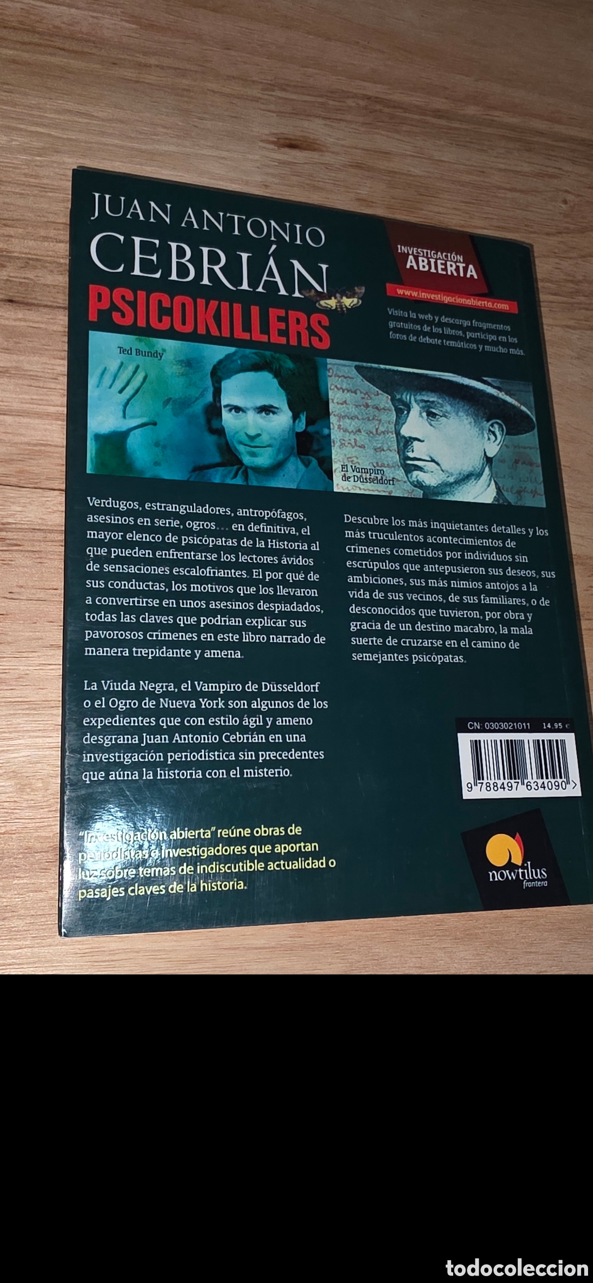 Libros: Psicokillers. Juan Antonio Cebri&aacute;n. Ediciones Nowtilus - Foto 2
