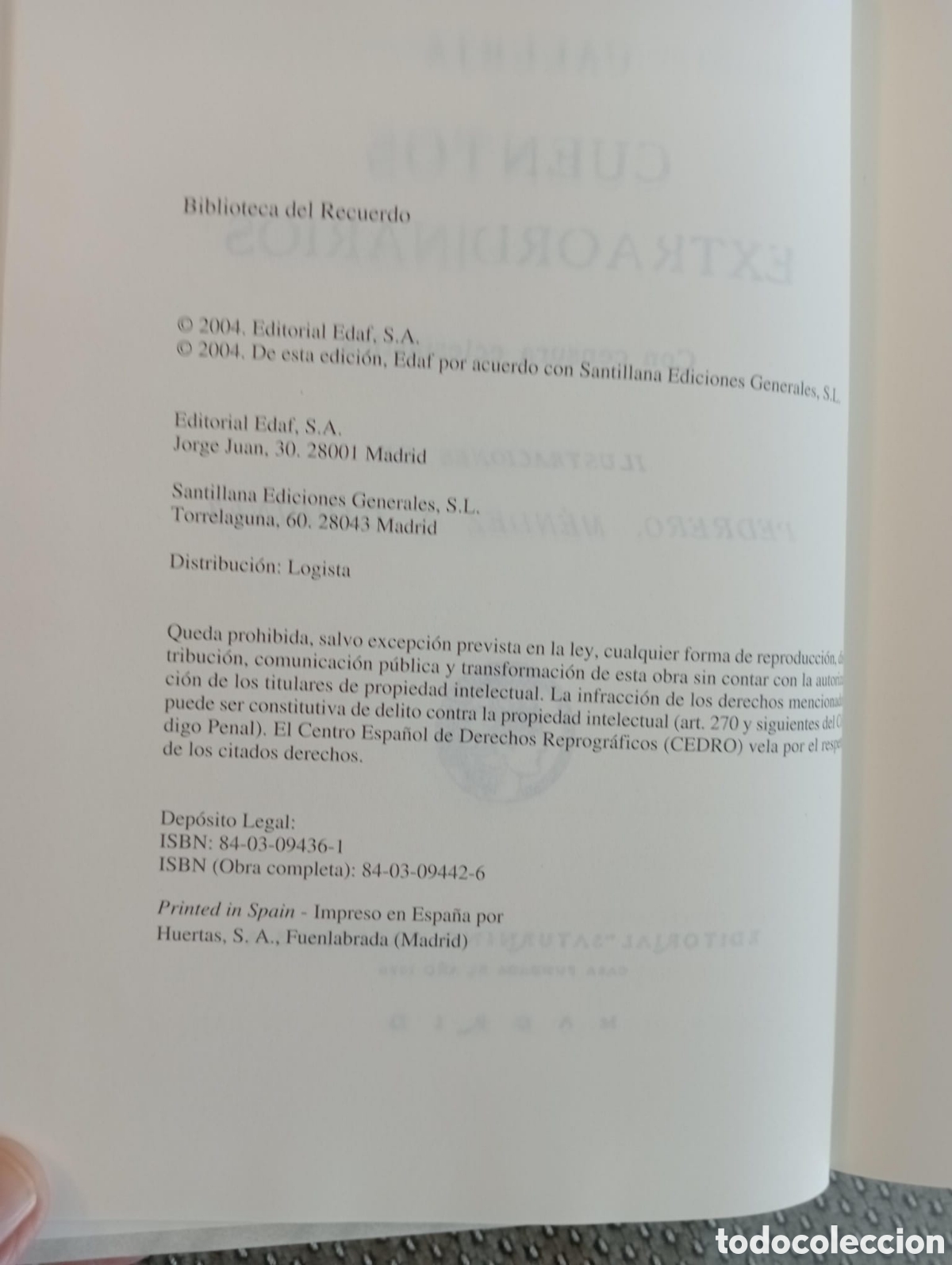 Libros: Calleja. Cuentos extraordinarios (Edici&oacute;n facs&iacute;mil, EDAF 2004).