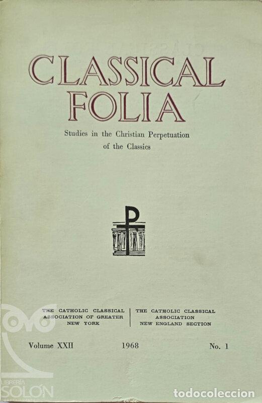 Libros: Classical Folia. Studies in the Christian Perpetuation of the Classics - Aa. Vv.