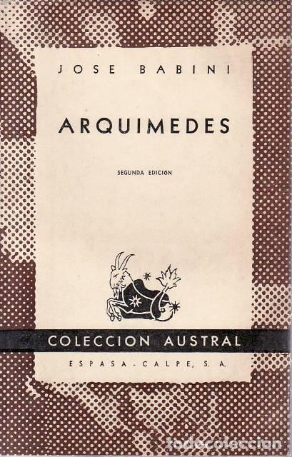 Libros: BABINI, Jos&eacute;.- - Arqu&iacute;medes. - Foto 1