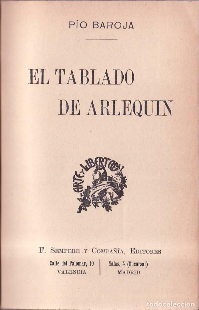 Libros: BAROJA, P&iacute;o.- - El tablado de Arlequ&iacute;n. - Foto 1