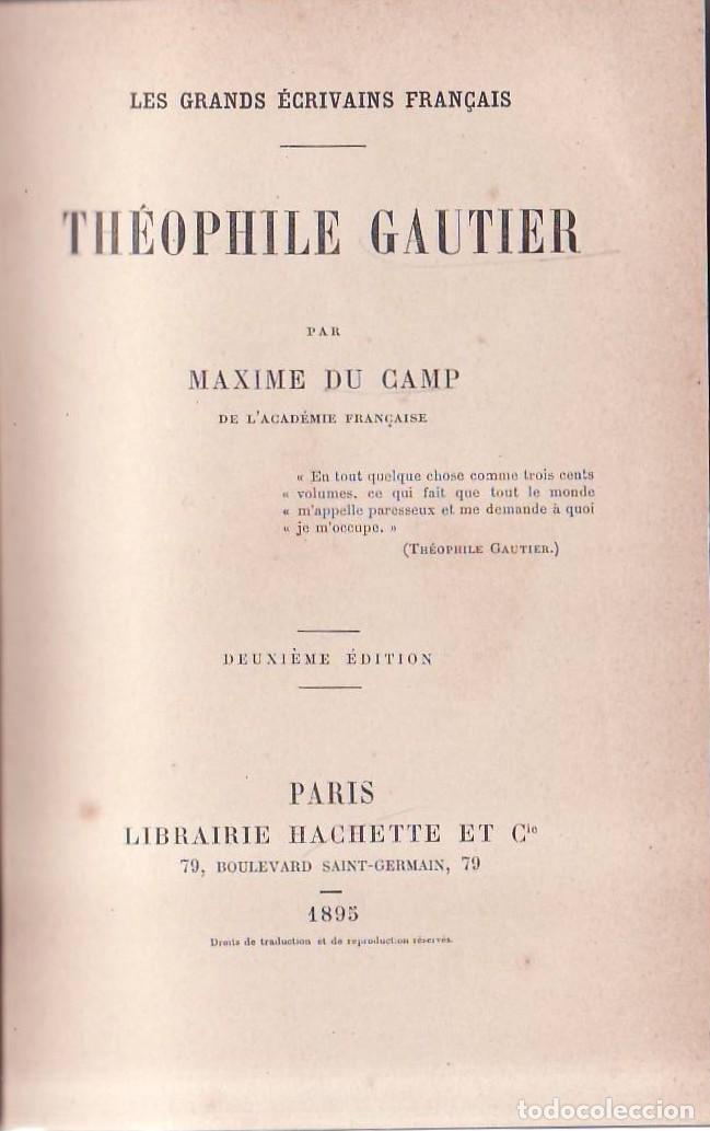 Libros: CAMP, Maxime du.- - Th&eacute;ophile Gautier. - Foto 1