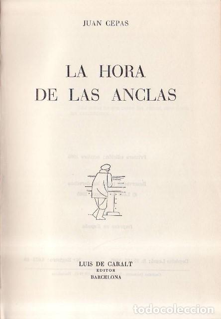 Libri di seconda mano: CEPAS, Juan.- - La hora de las anclas. Novela.