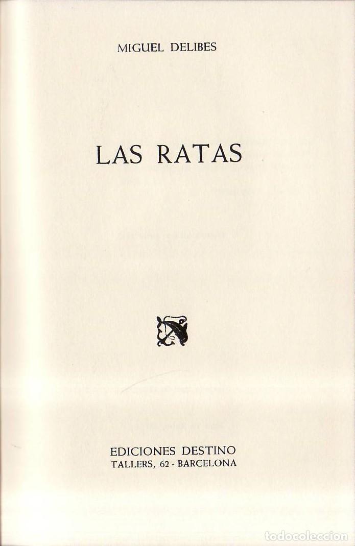 Libros: DELIBES, Miguel.- - Las ratas. Novela. - Foto 1