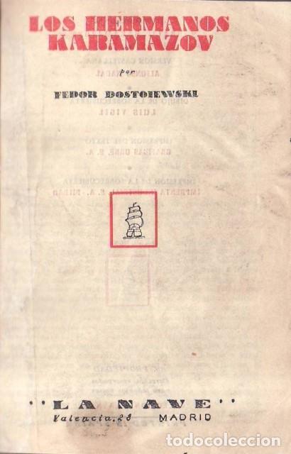Libros: DOSTOIEWSKI, Fedor.- - Los hermanos Karamazov. Novela.