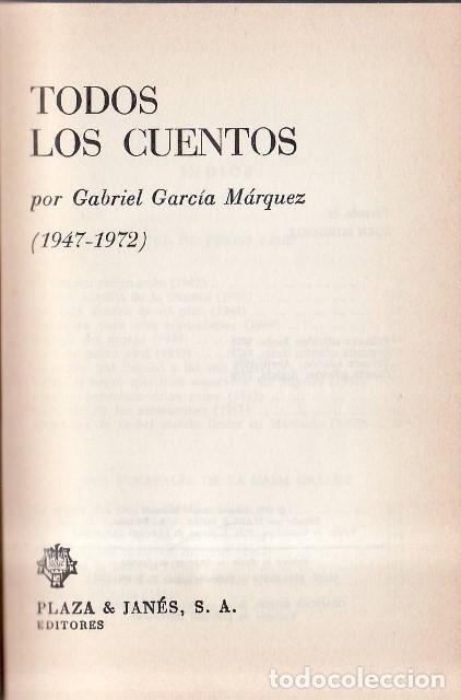 Libri di seconda mano: GARCIA M&Aacute;RQUEZ, Gabriel.- - Todos los cuentos de.... (1947-1972).