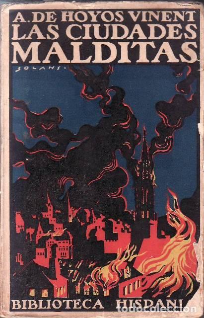 Libri di seconda mano: HOYOS Y VINENT, Antonio de.- - Las ciudades malditas (Cuentos). Cubierta de Solans.