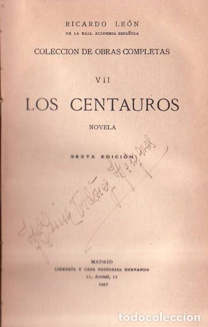 Libros: LEON, Ricardo.- - Los centauros. Novela. - Foto 1