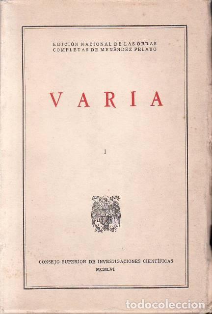 Libri di seconda mano: MENENDEZ PELAYO, Marcelino.- - Obras Completas. Varia. Tomo I: Trabajos escolares. Comunicaciones of