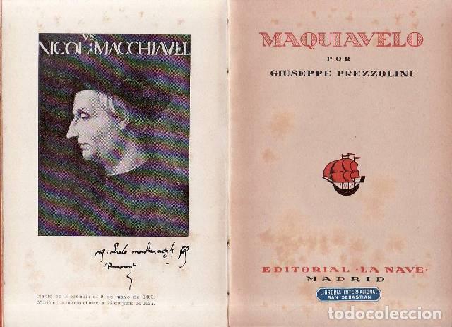 Libri di seconda mano: PREZZOLINI, Giuseppe.- - Maquiavelo. Traducci&oacute;n de Santos de la Vega.