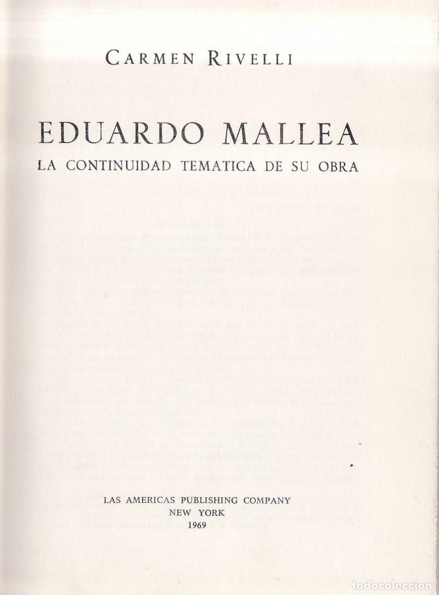 Libros: RIVELLI, Carmen.- - Eduardo Mallea, la continuidad tem&aacute;tica de su obra. - Foto 1