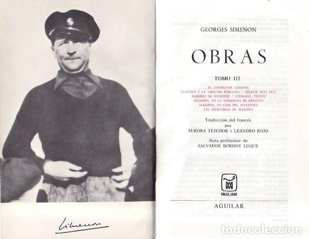 Libros: SIMENON, Georges.- - Obras. Tomo III - Foto 1