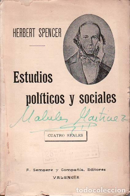 Libros: SPENCER, Herbert.- - Estudios pol&iacute;ticos y sociales. - Foto 1