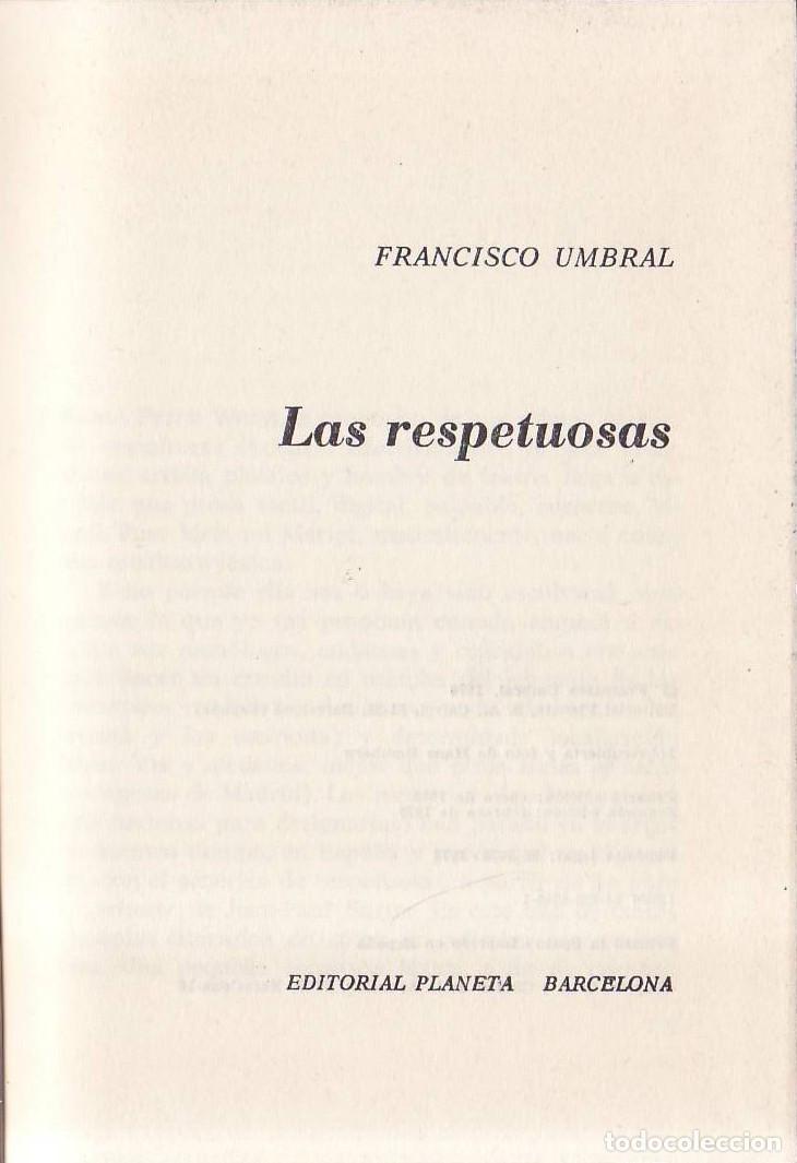 Libros: UMBRAL, Francisco.- - Las respetuosas. Novela. - Foto 1