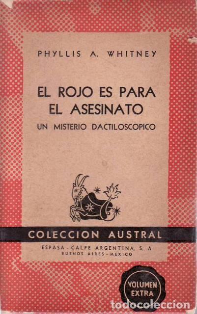 Libri di seconda mano: WHITNEY, Philips A.- - El rojo es para el asesinato. (Un misterio dactilosc&oacute;pico).