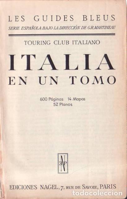 books: LES GUIDES BLEUS.- Italia en un tomo.