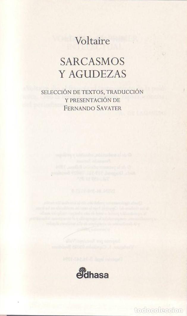Libros: VOLTAIRE.- - Sarcasmos y agudezas. - Foto 1