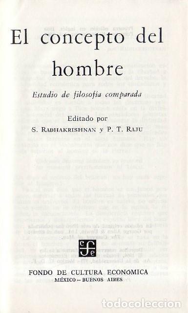 Libri di seconda mano: RADHAKRISHNAN S. y P.T. RAJU.- - El concepto del hombre. Estudio de filos&iacute;a comparada.