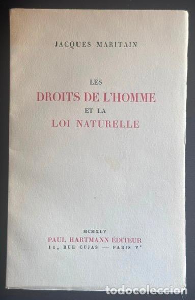 Libros: LES DROITS DE L'HOMME ET LA LOI NATURELLE - MARITAIN, Jacques