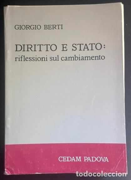 Libros: DIRITTO E STATO: Riflessioni sul cambiamento - BERTI, Giorgio
