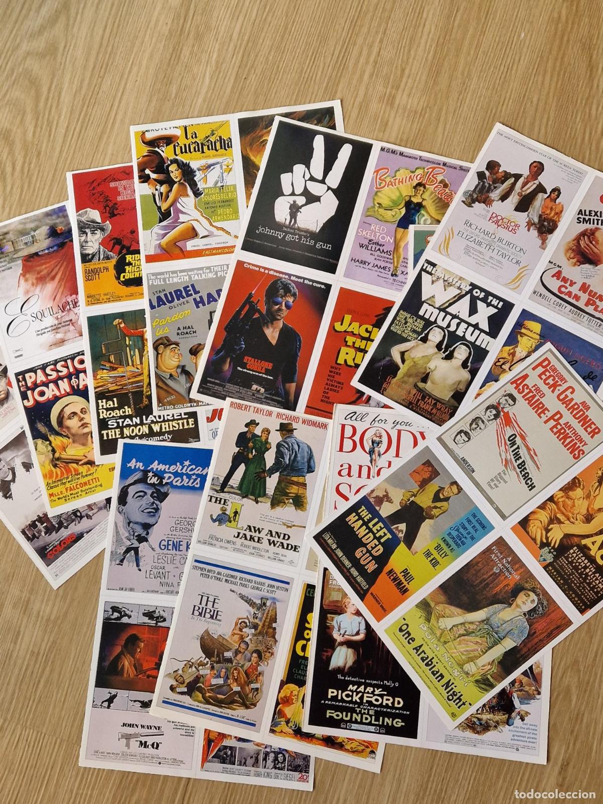 Libros: 12 l&aacute;minas con 4 carteles de cine cada una (ficha). Todos diferentes. -