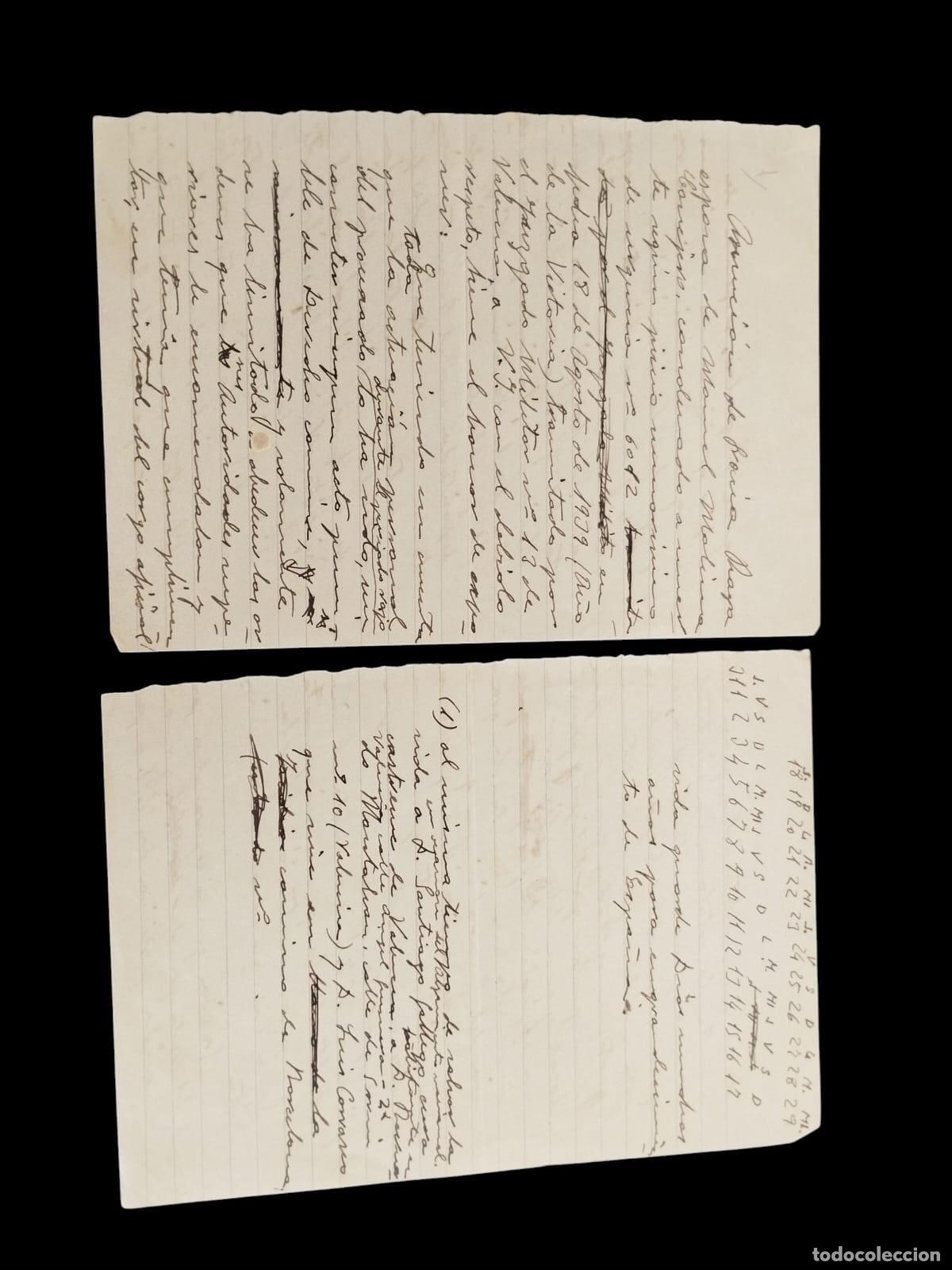 Libros: ANTIGUO DOCUMENTO GUERRA CIVIL ESPA&Ntilde;OLA: S&Uacute;PLICA DE INDULTO MANUEL MOLINA CONEJERO. VALENCIA 1939