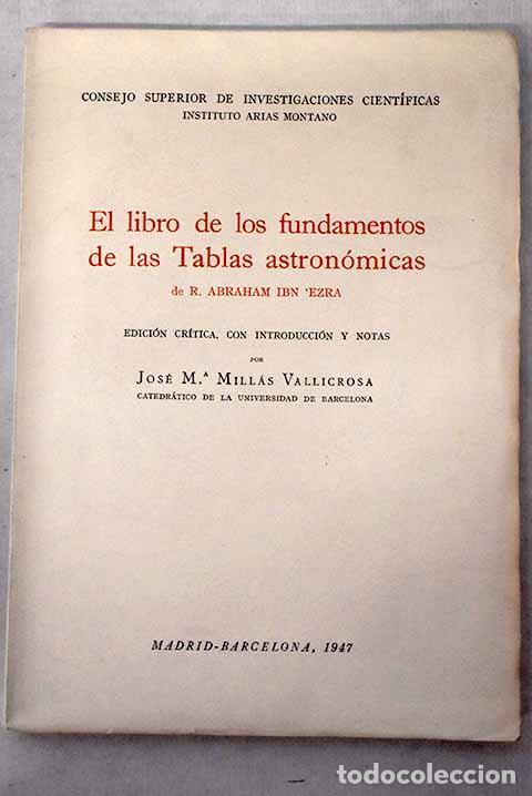 Libros: El libro de los fundamentos de las Tablas astron&oacute;micas de R. Abraham b. Meir Ibn Ezra