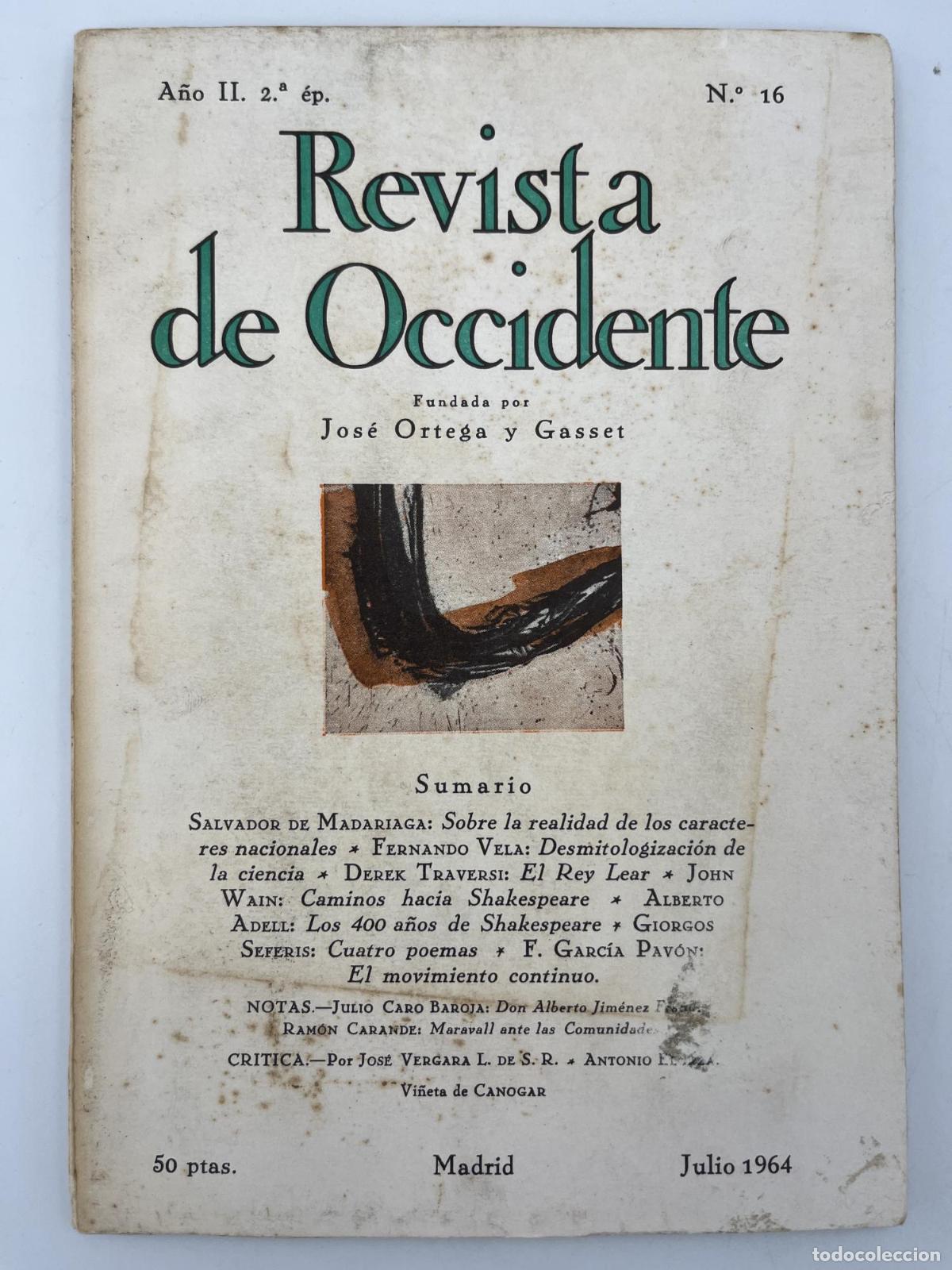 Libri di seconda mano: Revista de Occidente n&ordm; 16 - Varios Autores