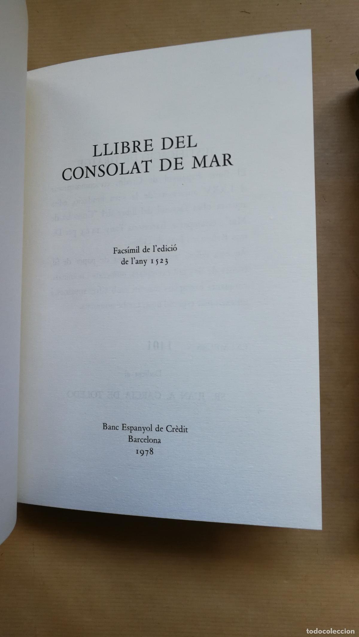 Libros: LLIBRE DEL CONSOLAT DE MAR. Facs&iacute;mil de ledici&oacute; de lany 1523. - Foto 2
