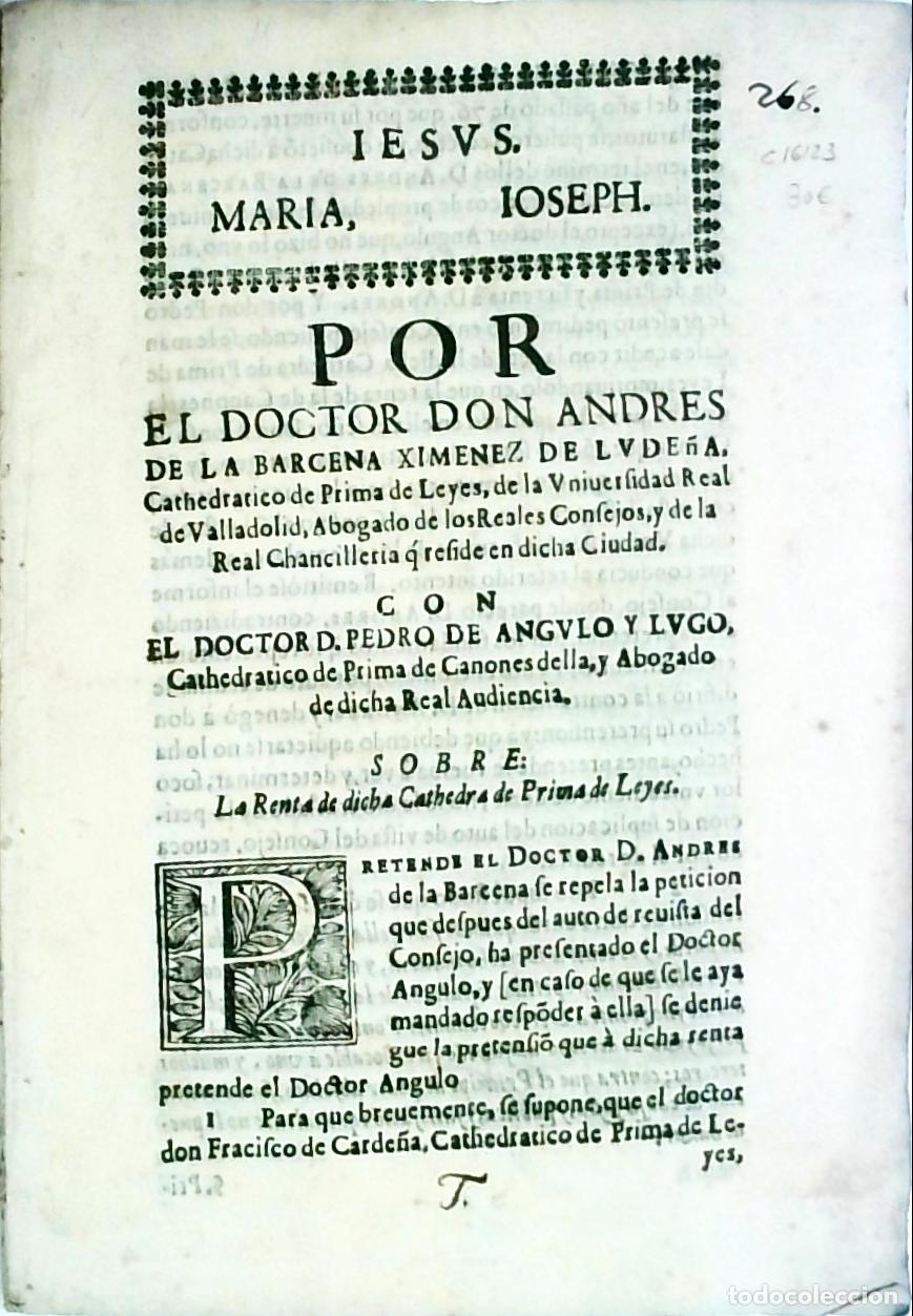 Libros: Iesus, Maria, Ioseph. Por el Doctor Don Andres de la Barcena Ximenez de Lude&ntilde;a, Cathedratico de Prim