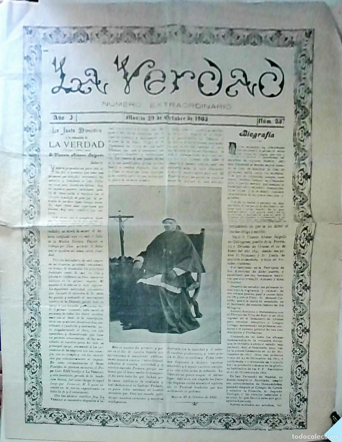 Libri di seconda mano: La Verdad. N&uacute;mero extraordinario. A&ntilde;o I. N&ordm; 237. Murcia 29 octubre 1903 - :