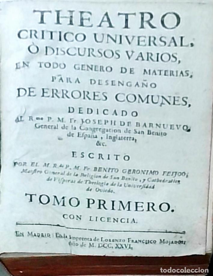 books: Theatro critico universal, o, Discursos varios en todo genero de materias, para desenga&ntilde;o de errores