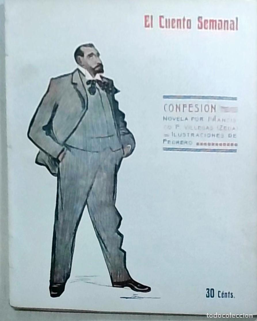 Libros: Confesi&oacute;n. Ilustraciones de Pedrero. El Cuento Semanal. A&ntilde;o I. 6 septiembre 1907. N&ordm; 30 - VILLEGAS,