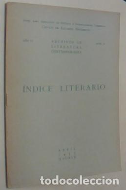 Livros em segunda m&atilde;o: Archivos de literatura contempor&aacute;nea indice literario. A&ntilde;o IV. N&ordm; IV. Abril 1935. Introducci&oacute;n: Gari