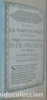 Libri di seconda mano: Romance heroyco. Soneto del autor a su Ilustrisima. Habla la Universidad de Salamanca con el Ilustri